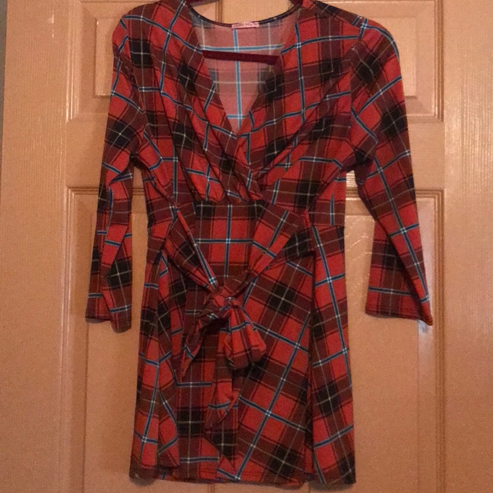 Plaid Maternity Top